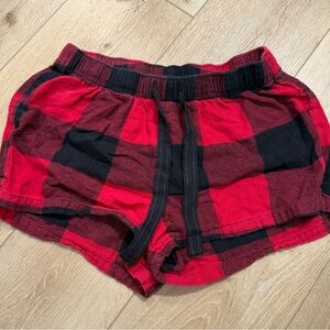 Old Navy Red and Black Plaid Women's Athletic Shorts